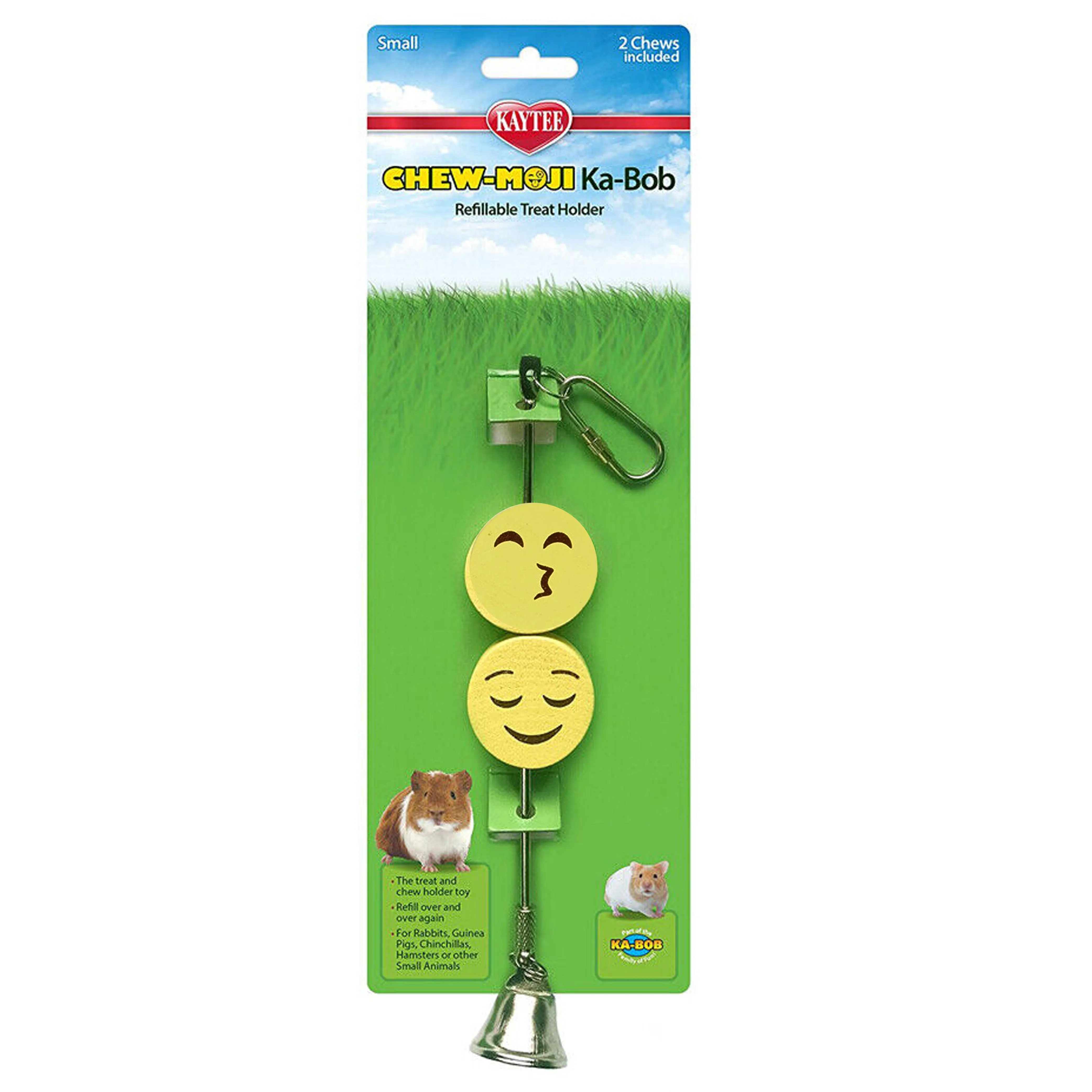 1 Chew-Moji Kabob Skewer Kebab Treat Holder Hanging Refill Feeder Bell Hamster