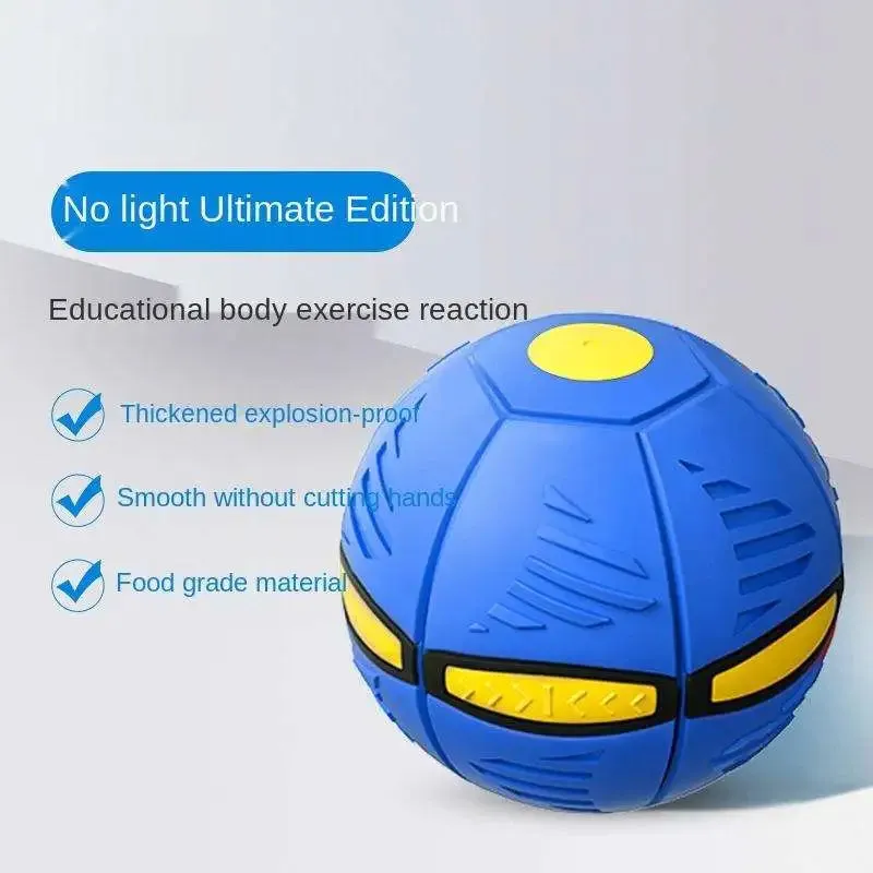 Blue Flying Saucer Ball Outdoor Parent Child Toy for Foot Magic Deformation and Decompression