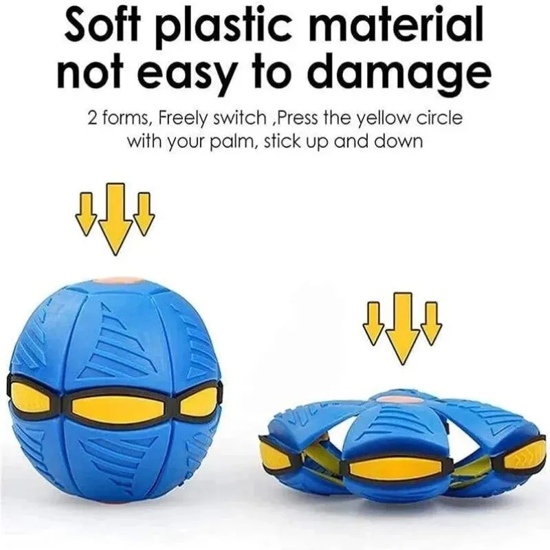 Blue Flying Saucer Ball Outdoor Parent Child Toy for Foot Magic Deformation and Decompression