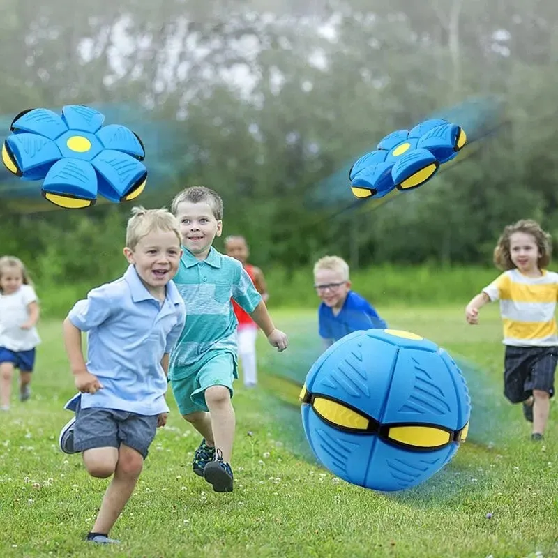 Blue Flying Saucer Ball Outdoor Parent Child Toy for Foot Magic Deformation and Decompression