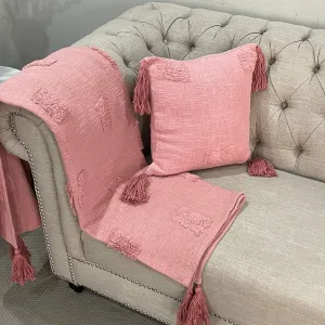Bohemian Mauve AO Cotton Tufted Bedding Throw Blanket