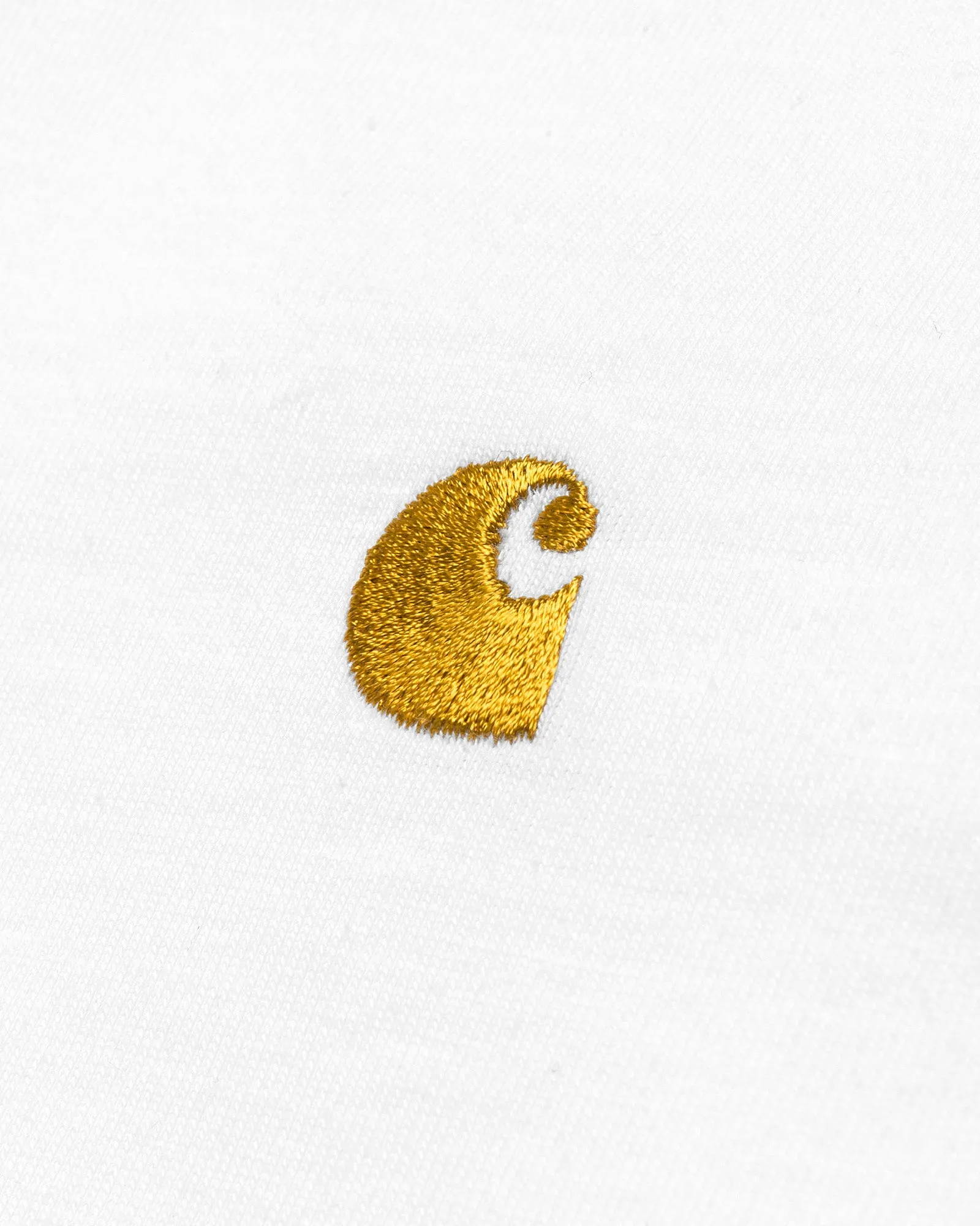 Carhartt WIP L/S Chase Tee - White / Gold
