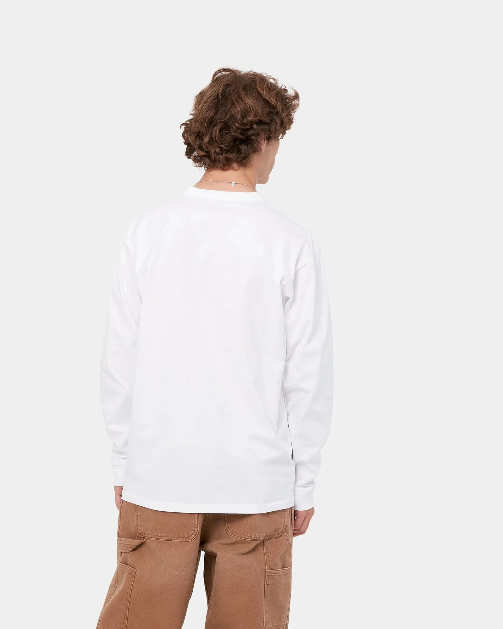 Carhartt WIP L/S Chase Tee - White / Gold