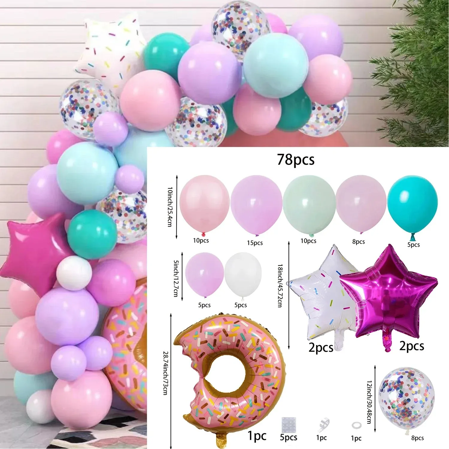 Donut Wreath Pastel Decoration Kit Spray Donut Background Birthday Party Balloon Arch Photos Props Discount Creative Supplies