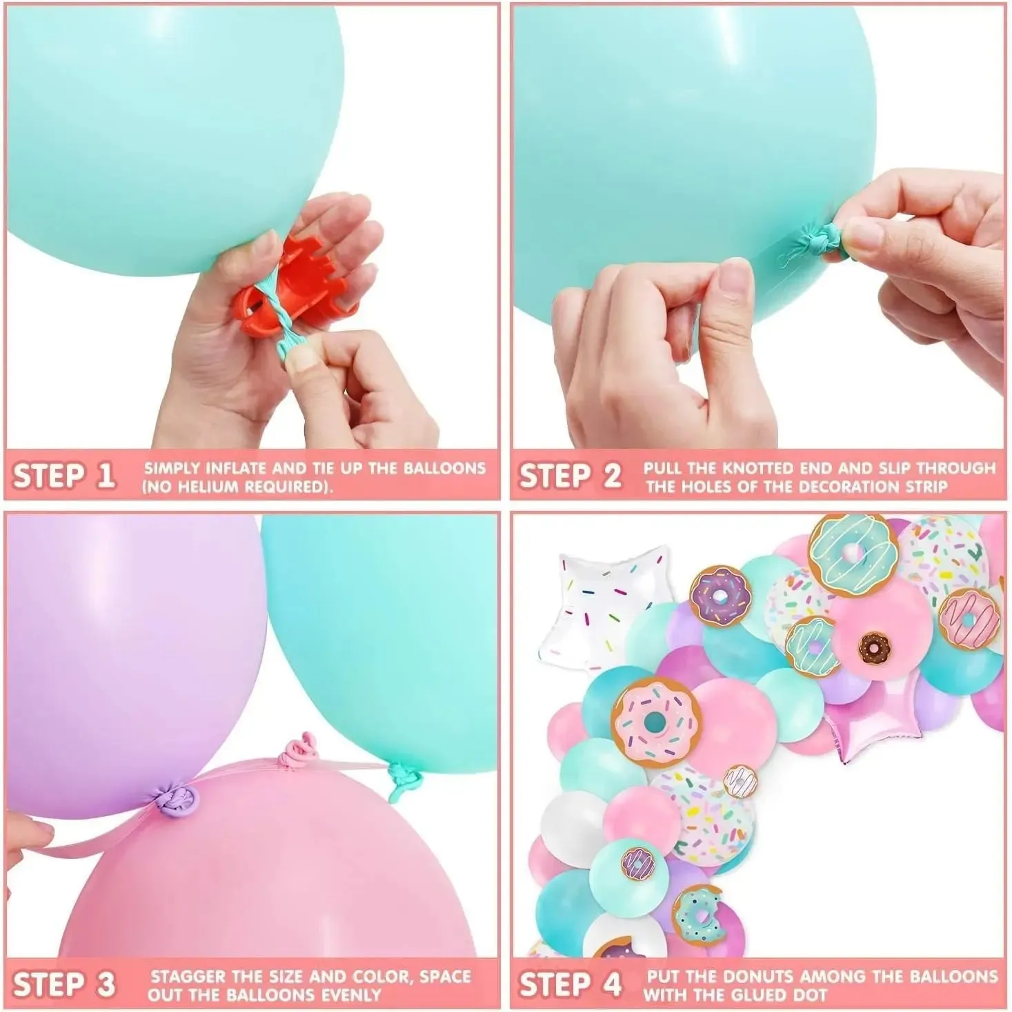 Donut Wreath Pastel Decoration Kit Spray Donut Background Birthday Party Balloon Arch Photos Props Discount Creative Supplies