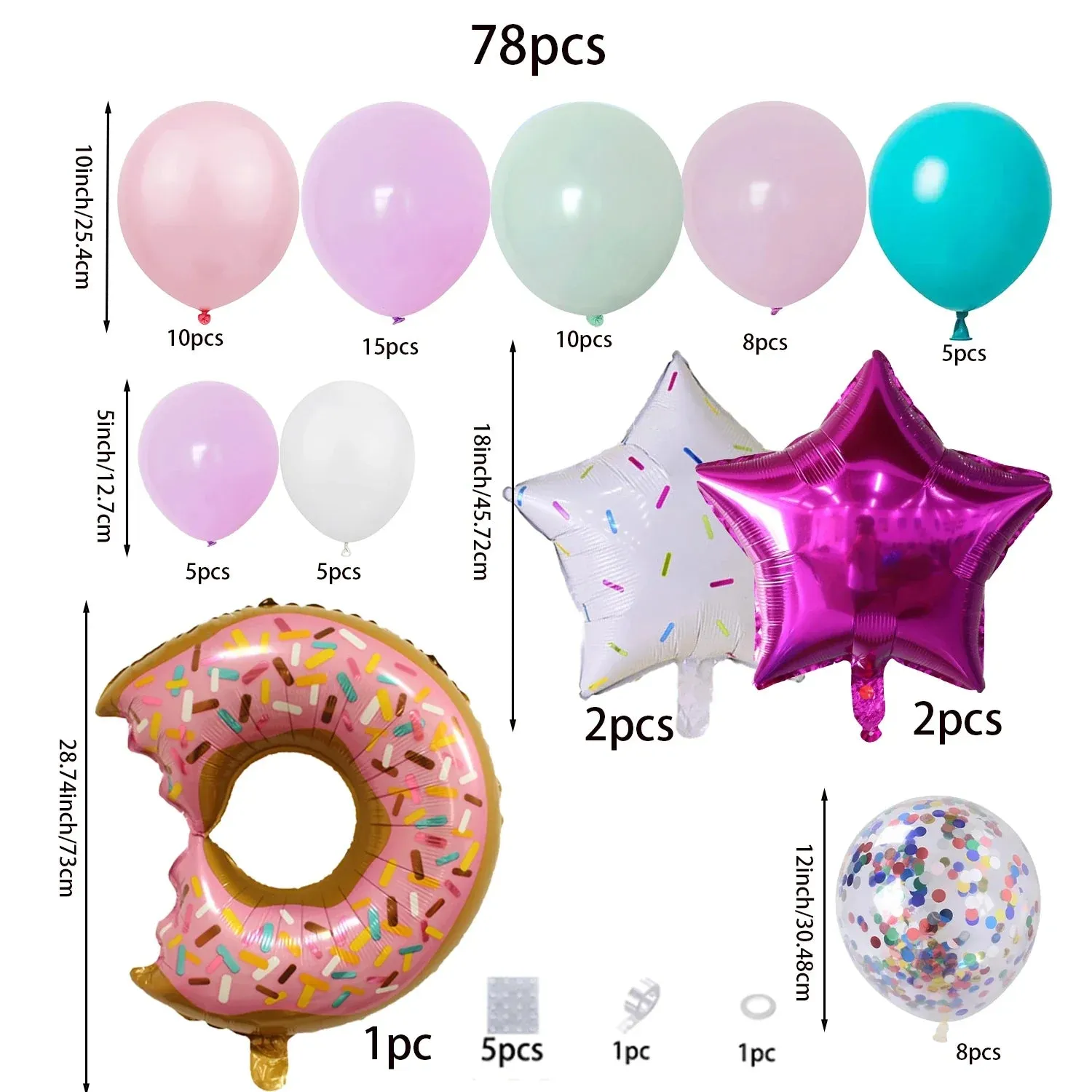 Donut Wreath Pastel Decoration Kit Spray Donut Background Birthday Party Balloon Arch Photos Props Discount Creative Supplies