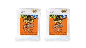 Gorilla Hot Glue Sticks, Clear Glue, Mini Size 4" Long x 0.27" Diameter, 75 Count (Pack of 2) - Safe for All Temperatures with Extended Working Time