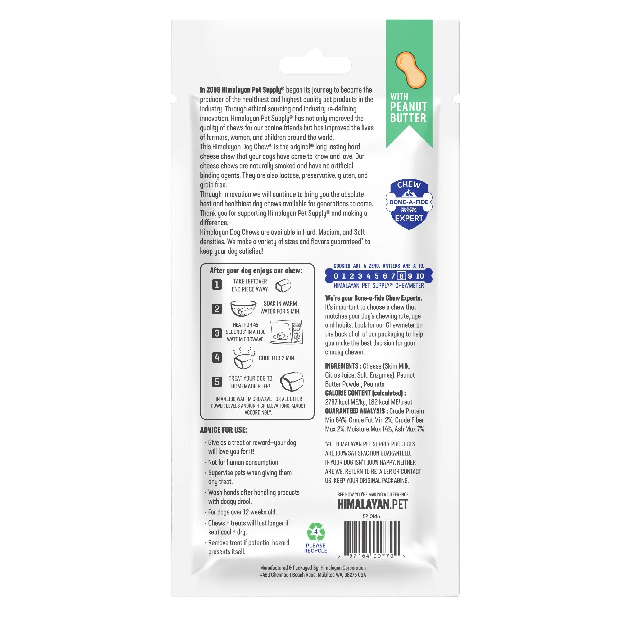 Himalayan Dog Chew with Peanut Butter