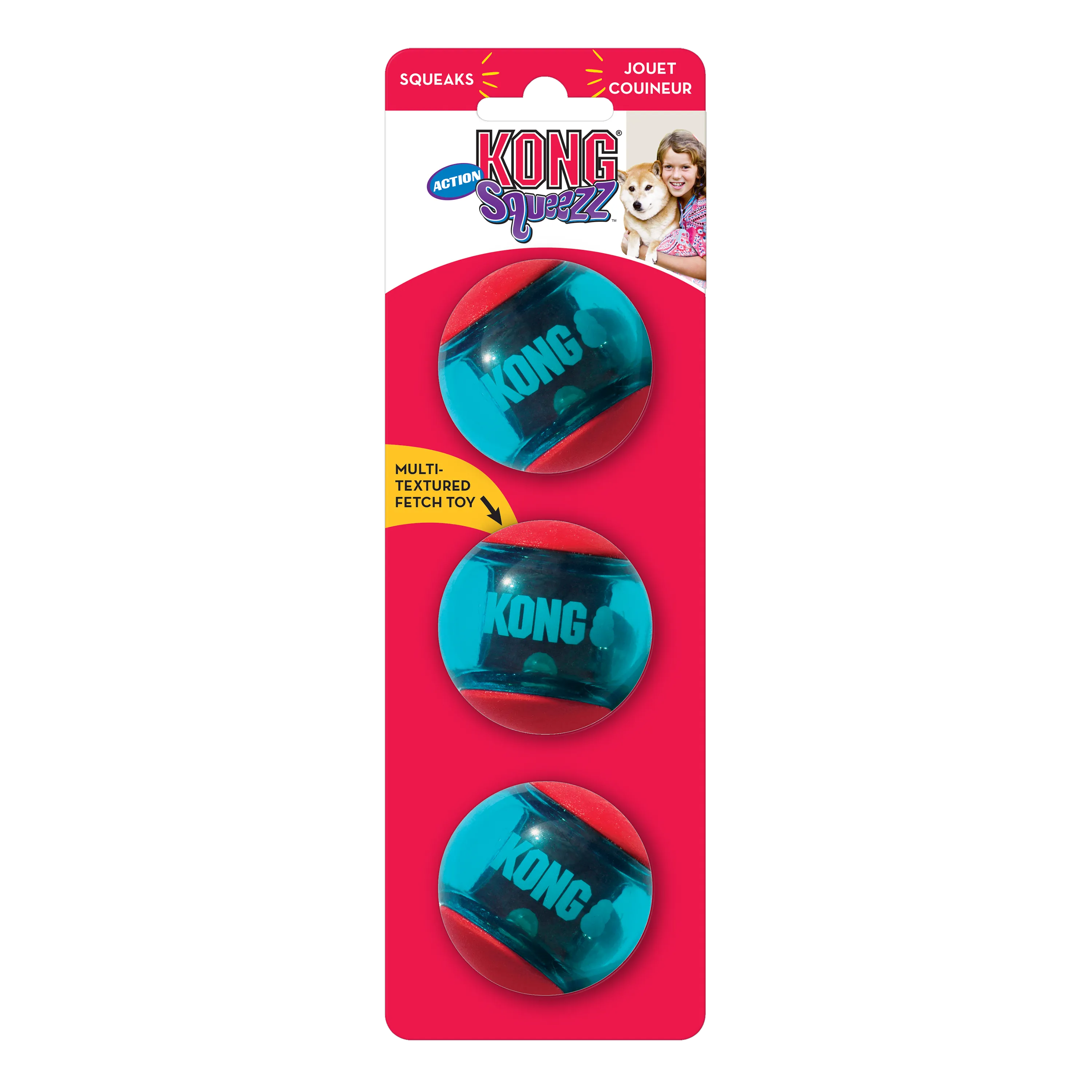 Kong Squeezz Action Ball Red Dog Toy