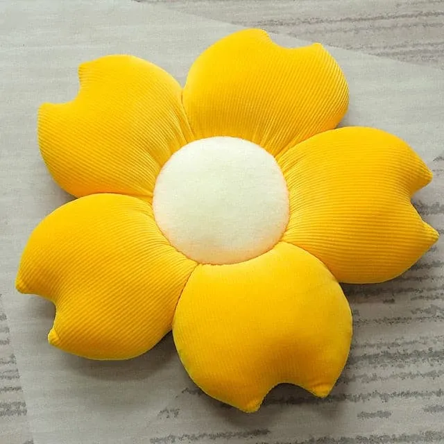 Plush Corduroy Flower Cushion