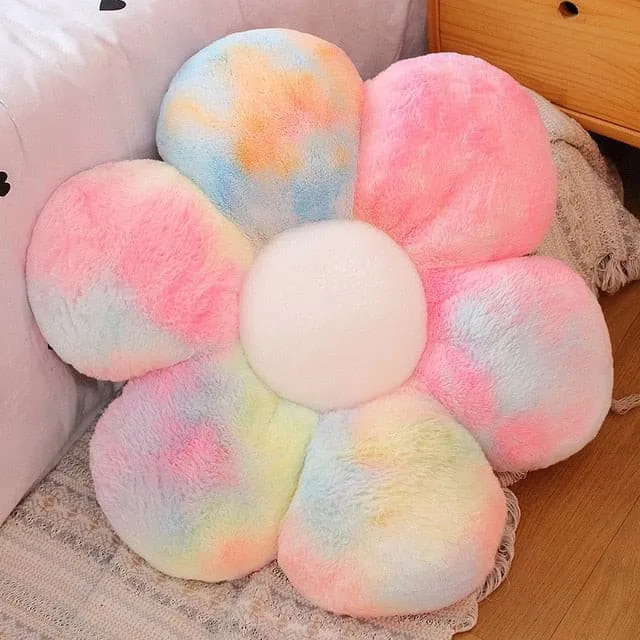 Plush Corduroy Flower Cushion