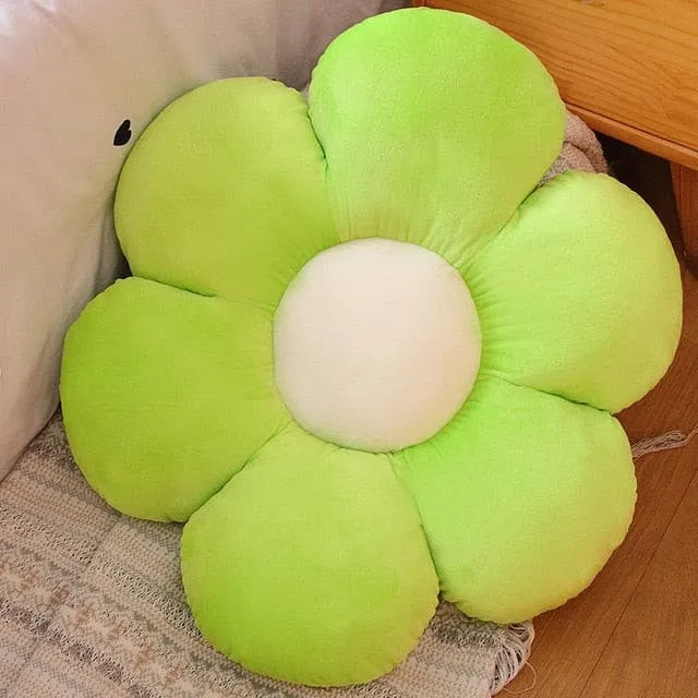Plush Corduroy Flower Cushion