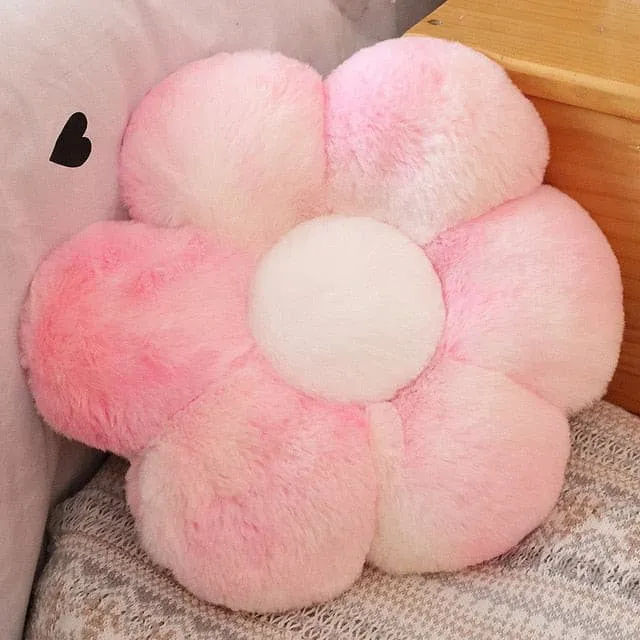 Plush Corduroy Flower Cushion