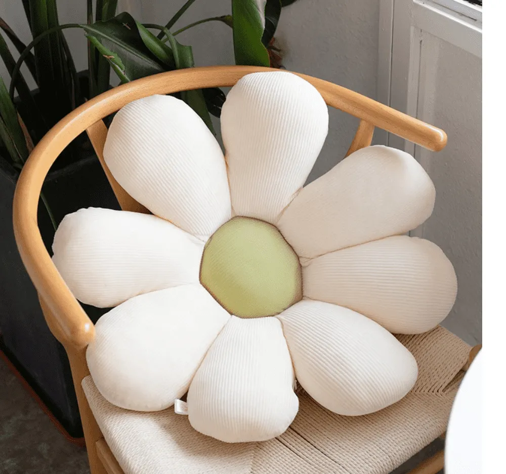 Plush Corduroy Flower Cushion