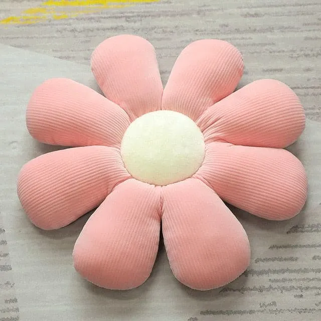Plush Corduroy Flower Cushion