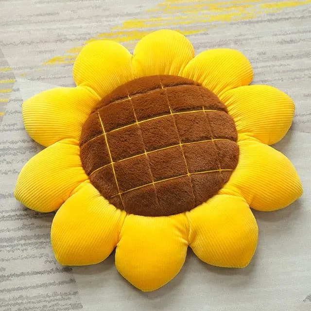 Plush Corduroy Flower Cushion