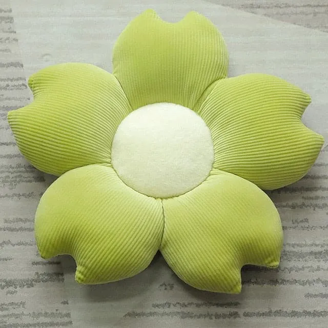 Plush Corduroy Flower Cushion