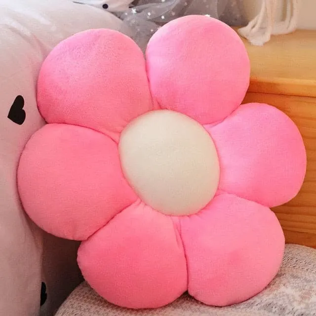 Plush Corduroy Flower Cushion