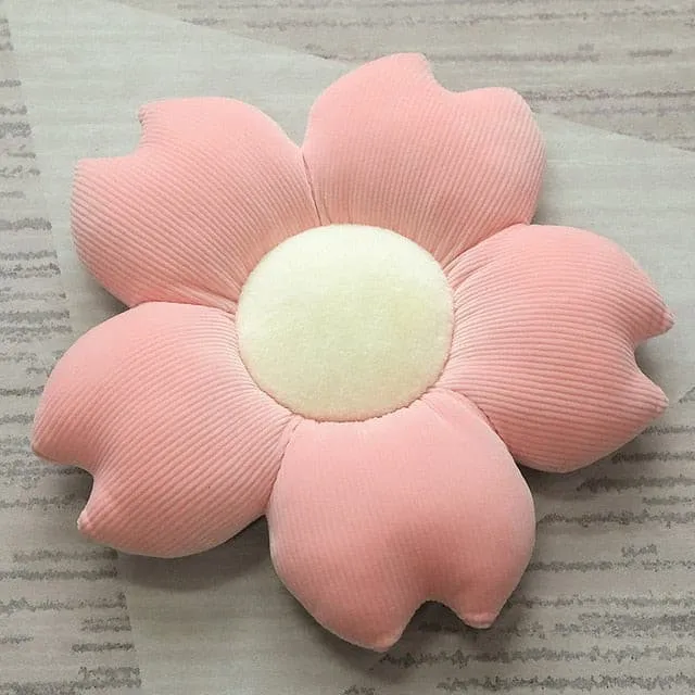 Plush Corduroy Flower Cushion