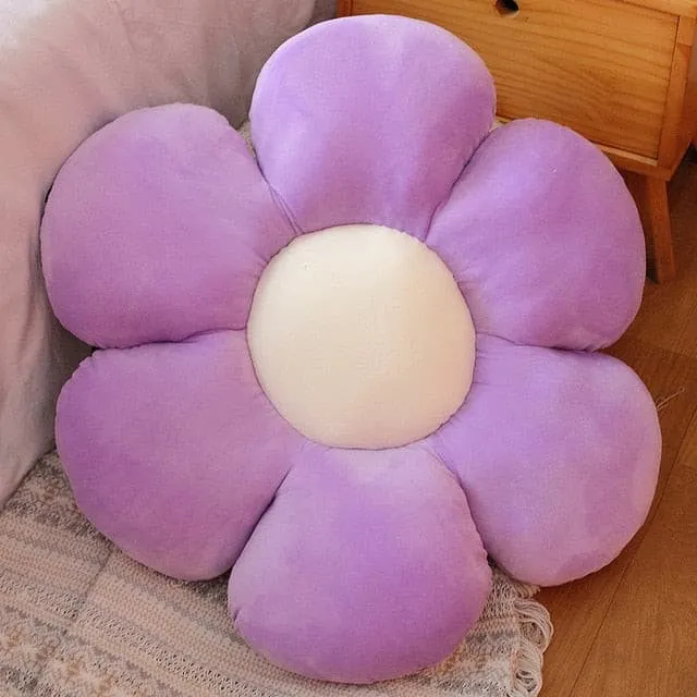 Plush Corduroy Flower Cushion
