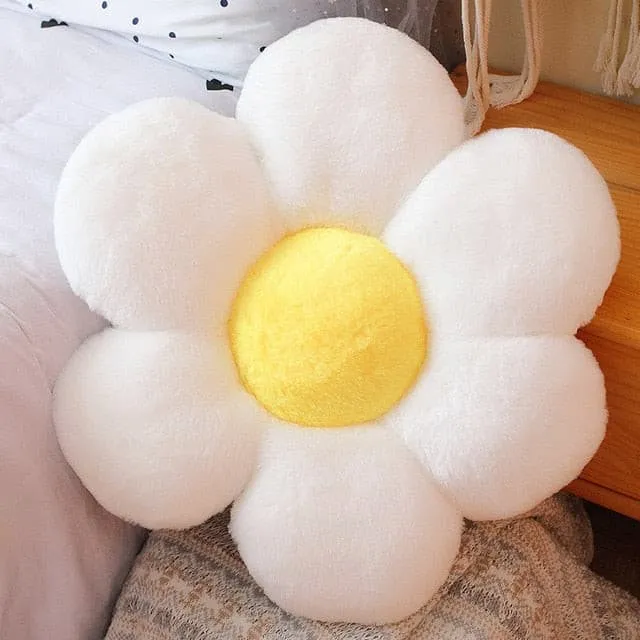 Plush Corduroy Flower Cushion