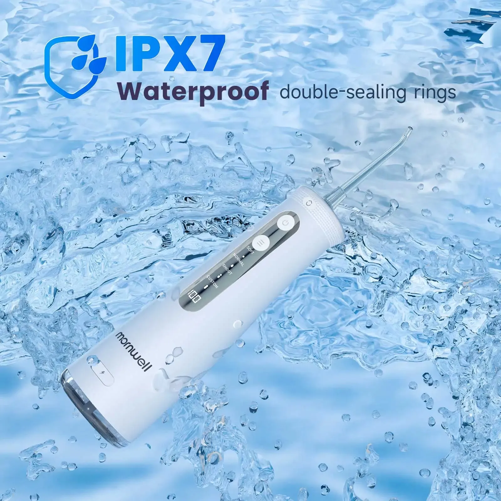 Portable Cordless Water Flosser with 4 Jet Tips, 4 Modes